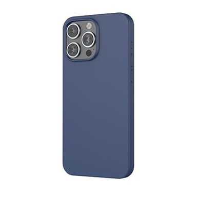 Coque pour iPhone 16 Pro Max MagSafe Silicone Oléophobe et Anti-rayures Bleu