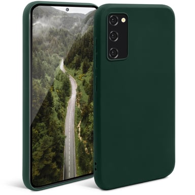 Moozy Minimalist Series Coque en silicone pour Samsung S20, Vert nuit – Finition mate fine et souple en TPU