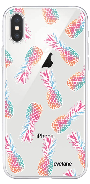Evetane Coque Apple iPhone XlXs silicone transparente Motif Ananas ultra resistant