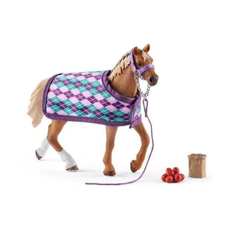 Figurine Cheval Club Horse Club Schleich Pur-sang anglais avec couverture 42360 Multicolore - Neuf