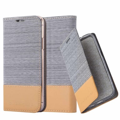 Coque pour Apple iPhone 13 PRO en GRIS CLAIR MARRON Housse de protection Étui avec fermeture magnétique, fonction de support et compartiment pour carte