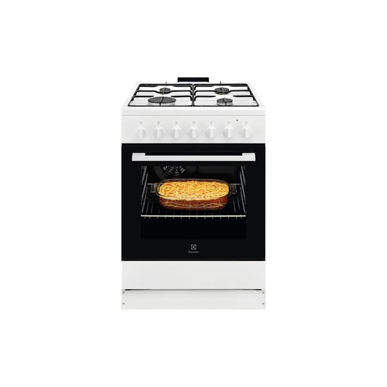 Cuisinière Gaz Electrolux LKK620010W Blanc 4 Brûleurs 57L Multifonction - Neuf