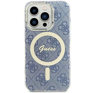 Étui Guess pour iPhone 15 6.1'' bleu étui rigide IML 4G MagSafe