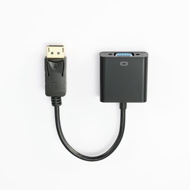 Adaptador DispayPort macho a VGA hembra - Conector DisplayPort chapado en oro - 1080p 60Hz - Cable de 0,15 m - negro