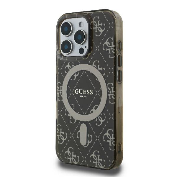 Guess Coque pour iPhone 16 Pro Max - IML 4G Fond MagSafe (GUHMP16XH4D4TEW)