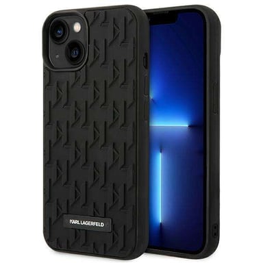 Funda Karl Lagerfeld para iPhone 14 Plus 6.7'' funda rígida negra 3D Monogram