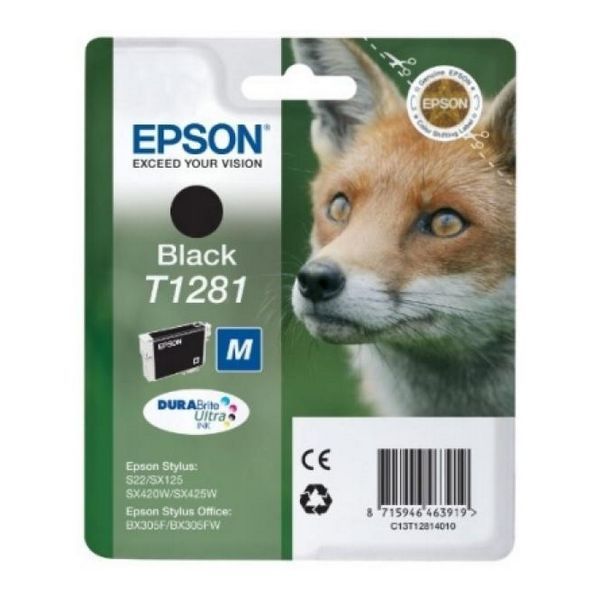 Epson T1281 5.9 ml original blister cartouche d'encre pour Stylus S22 SX130 SX230 SX235 SX430 SX435 SX438 SX440 SX445 Stylus Office BX305 - vue 3