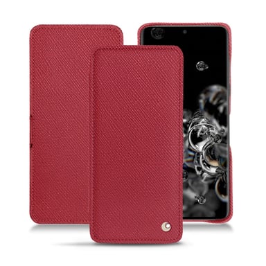 Housse cuir Samsung Galaxy S20+ 5G -  - Rouge - Cuir saffiano