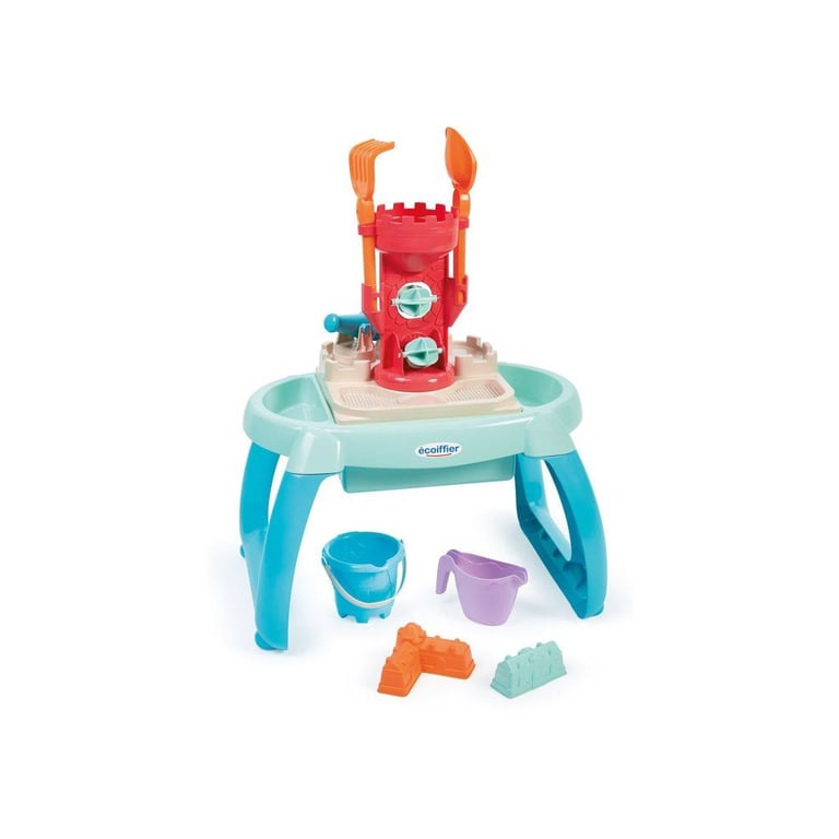 Table de jeu sable et eau ECOIFFIER Plage 4603 3 compartiments 9 accessoires Neuf