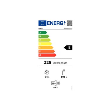 Bosch Réfrigérateur combiné 2 portes 287 litres - KGV33VLEAS Gris - vue 7