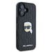 Funda Karl Lagerfeld para iPhone 16 6.1'' carcasa rígida negra Monograma Karl Head Pin