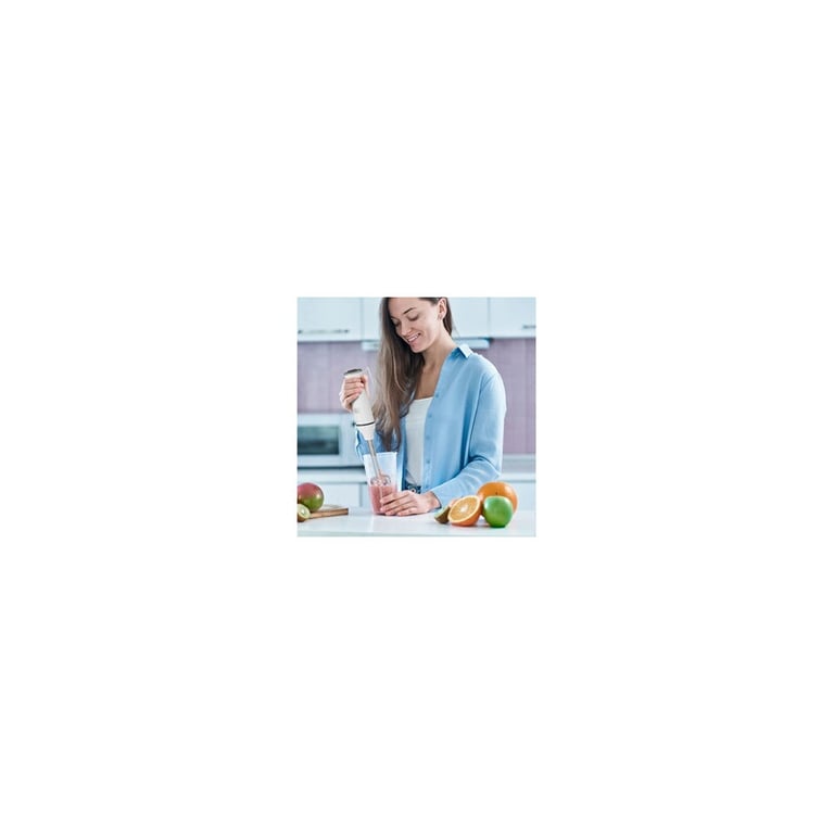 Mixeur plongeant Black+Decker BXHBA750E 750 W 20 vitesses Turbo avec accessoires Blanc - Neuf