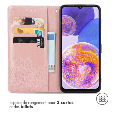 imoshion Etui de télephone Mandala pour Samsung Galaxy A23 (5G) - Rose Doré