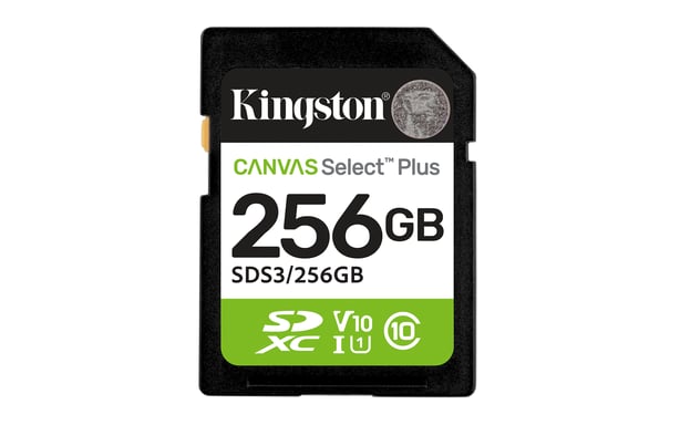 Tarjeta de Memoria Kingston CANVAS Select Plus 256GB SD XC- Clase 10- 150MBs
