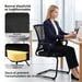 Roline Lot 2 Chaises de Conférence Ergonomique Sans Roulettes Noir