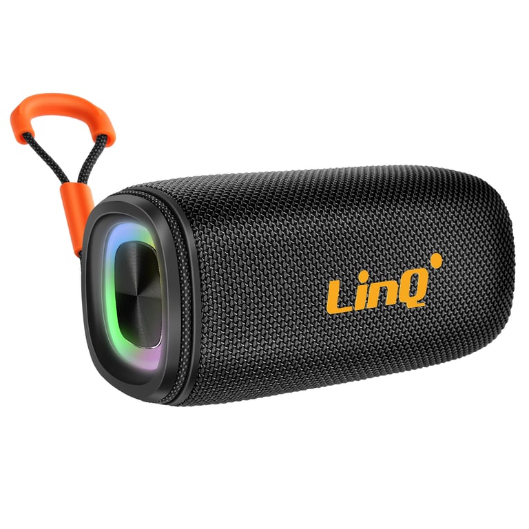 Enceinte Bluetooth 8W Portable Étanche IPX6 avec LED Multicolore Noir - Neuf