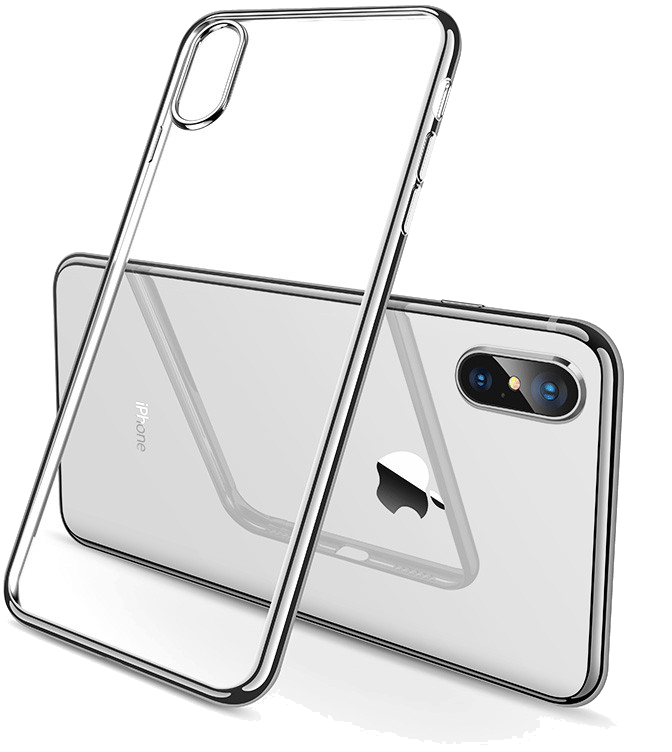 Pack Protection pour IPHONE Xs Max APPLE (Coque Chrome Silicone + Film Verre Trempe)
