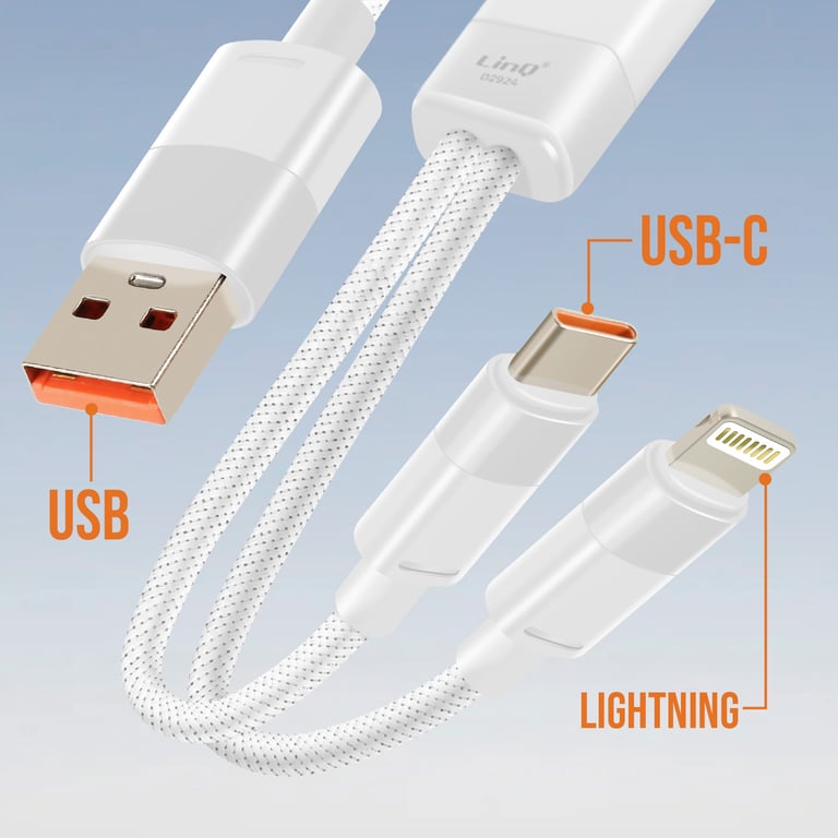 Câble de Charge et Synchronisation USB vers Lightning et USB C Neuf - vue 3