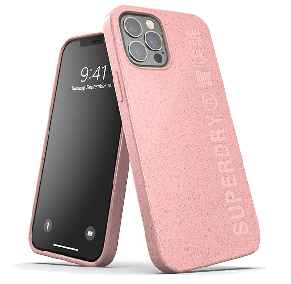 SuperDry Snap iPhone 12/12 Pro Compostab étui rose