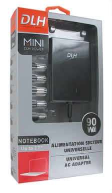 DLH DY-AI1839N adaptador e inversor de corriente Interior 90 W Negro
