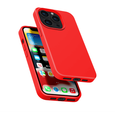 Carcasa de gel de silicona suave a prueba de golpes para Apple iPhone 13 Pro, rojo fuego