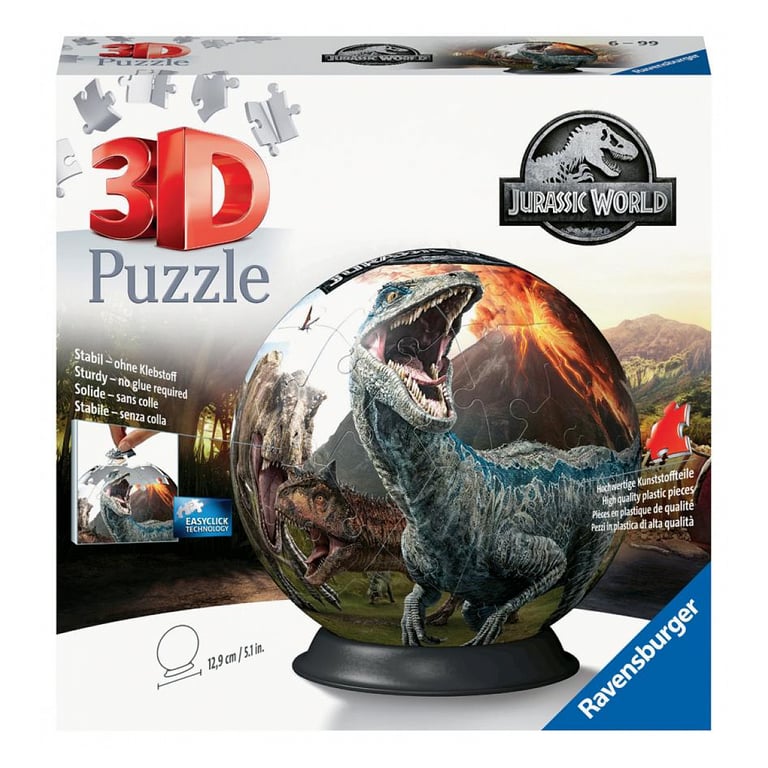 Puzzle 3D Rond Jurassic World de 72 Pièces - Facile à Assembler - Neuf