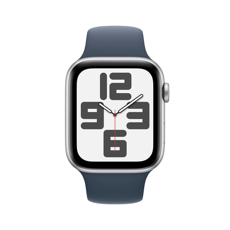 Apple Watch SE OLED 44 mm Numérique 368 x 448 pixels Écran tactile Argent Wifi GPS (satellite), M/L