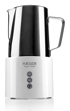 Haeger Super Foam Mousseur/Chauffe-lait automatique Blanc, Acier inoxydable