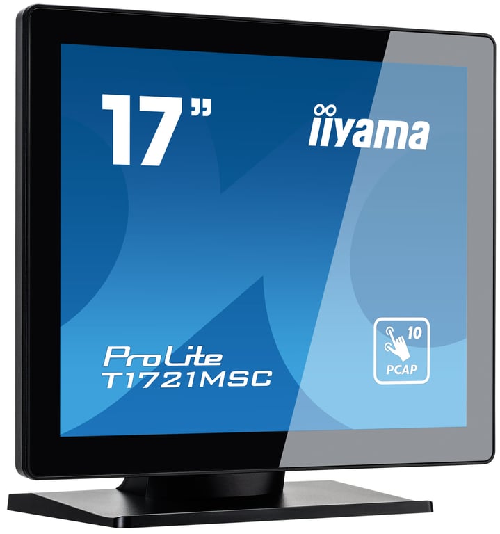 Ecran IIYAMA 17 dalle TN Tactile PCAP 10 points conception sans cadre 1280x1024 VGA HDMI USB 5ms 250cdm2 T1721MSC B2 Neuf - vue 2
