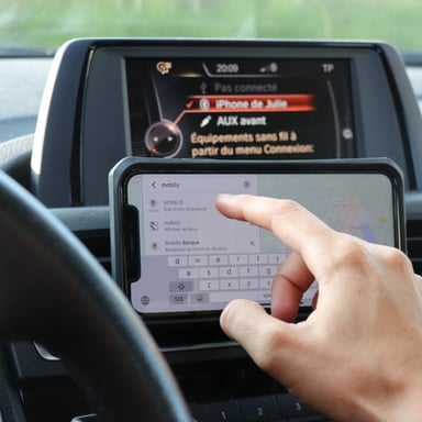 Support Téléphone Voiture Grille d'Aération, Support Smartphone Magnétique, Rotation 360°, Universel - Noir