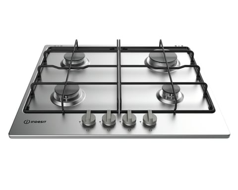 Table de cuisson à gaz encastrable Indesit THP 642 IX/I en acier noir 4 feux - Neuf
