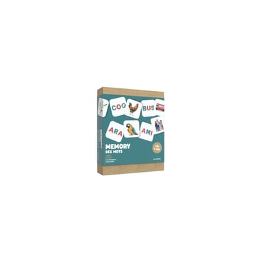 Jeu de mémoire éducatif Les Arènes Memory des mots de Céline Alvarez Les lectures naturelles 40 cartes 20 paires Vert d'eau