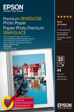 Epson Papier photo Premium Semi-Brillant A4 251 g/m2 20 feuilles - vue 2