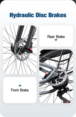 Bicicleta Eléctrica ONESPORT OT05 - Ruedas 27.5'' Motor 250W Batería 36V18.2Ah Autonomía 60KM - Gris