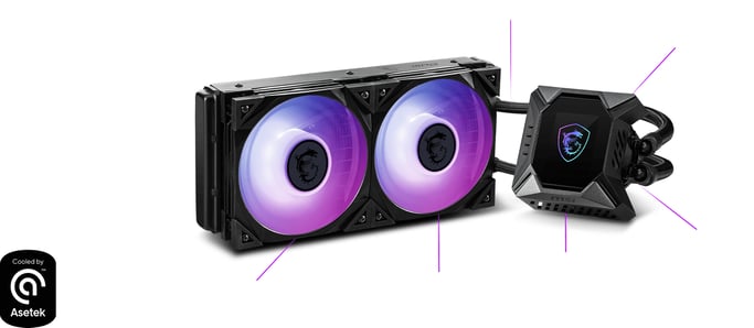 MSI MPG CORELIQUID K240 V2 Sistema di raffreddamento per computer Custodia per PC Kit di raffreddamento 12 cm Nero