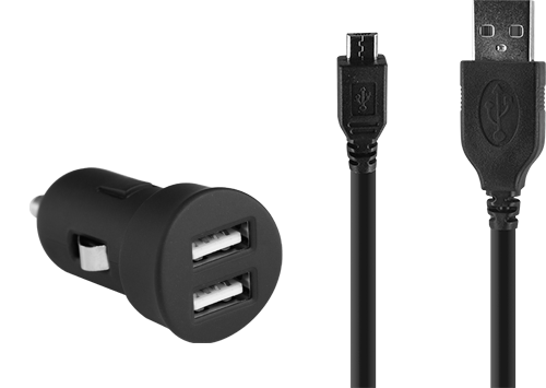 Chargeur Allume-cigare USB 2A Avec Câble Micro-USB - BigBen - Noir - Neuf Sous Blister