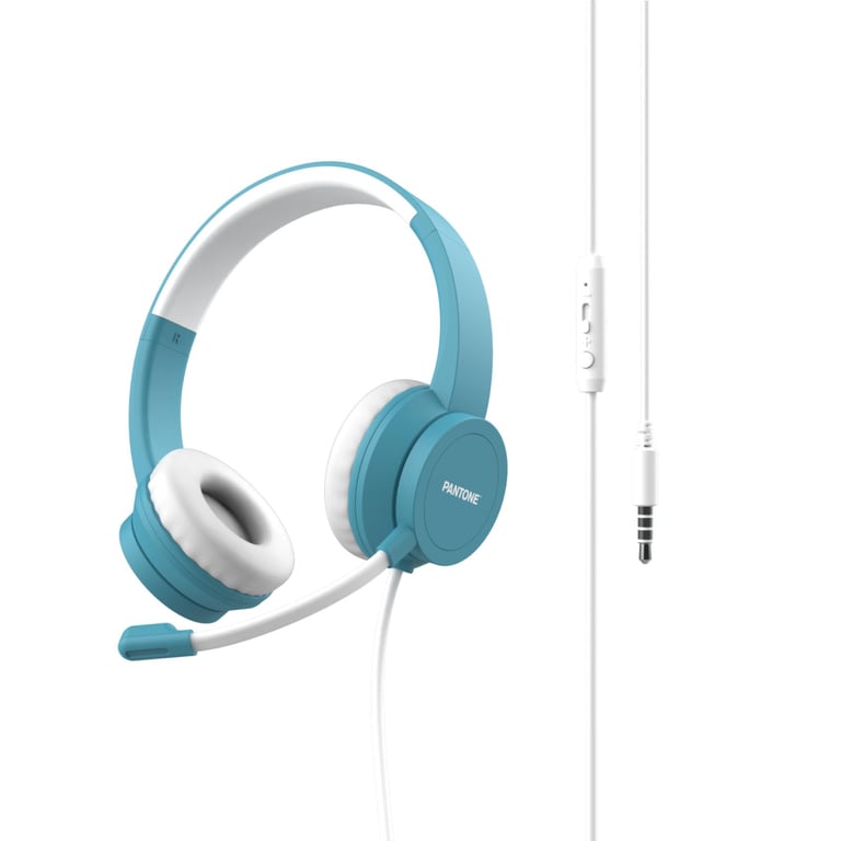 Pantone PT-WDH002GY2220 casque Avec fil Arceau Bureau/Centre d'appels Couleur aqua - Neuf