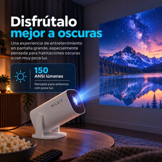 Projecteur Nilait Scene Lite HD 150 Lumens Android 14 Portable - vue 3