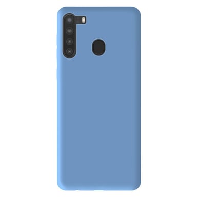 Coque silicone unie Mat Bleu compatible Samsung Galaxy A21