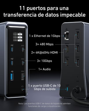 Anker A83B63A1 docking station per dispositivo mobile Universale Nero