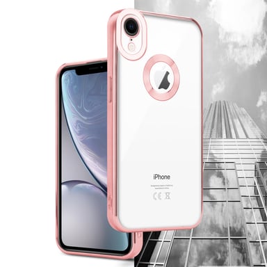 Coque pour Apple iPhone XR en Transparent - Rose Housse de protection Étui en silicone TPU flexible avec application Chrome