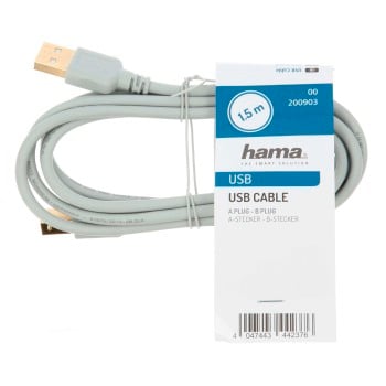 Hama 00200903 Cavo USB 1,5 m USB 2.0 USB A USB B Grigio