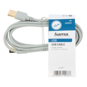 Hama 00200903 câble USB 1,5 m USB 2.0 USB A USB B Gris
