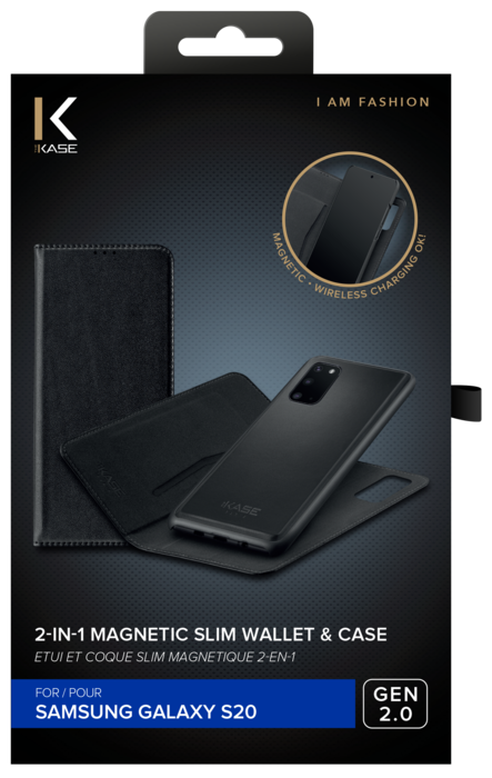Étui et Coque slim magnétique 2-en-1 GEN 2.0 pour Samsung Galaxy S20, Noir