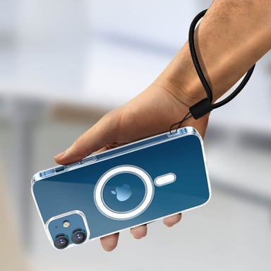 Coque MagSafe en Silicone pour iPhone 12 Pro avec Dos Rigide Transparent