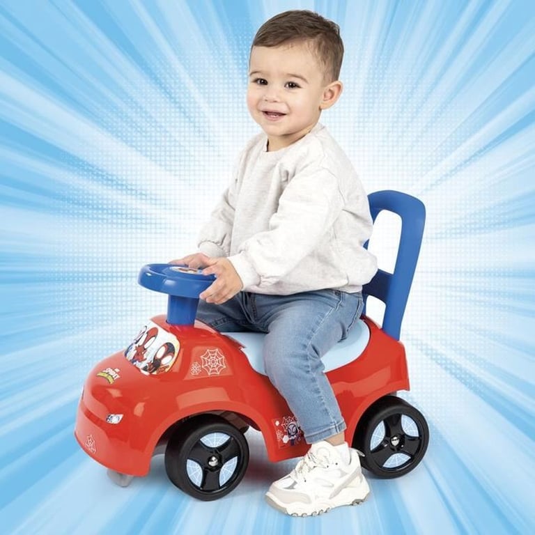 Smoby Porteur Auto Enfant 2 En 1 - Spidey - C Sous La Selle - Des 10 Mois - Fabrication Française Rouge pour garçon - vue 6