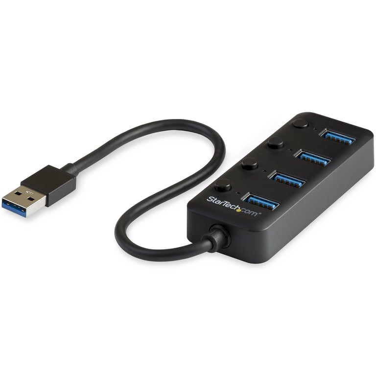 StarTech.com Hub USB 3.0 4 Ports USB A vers 4x USB 3.0 Type A avec 1x Interrupteur OnOff par Port SuperSpeed USB 3.2 Gen 1 5Gbps Alimenté par Bus Portable Câble 25 cm Neuf - vue 9