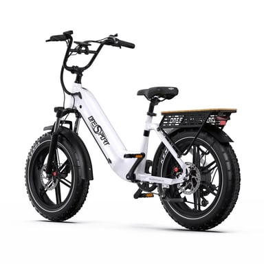 Bicicleta Eléctrico ONESPORT OT08 | Velocidad Máx 25 km/h | Autonomía 80 km | Motor 500W | Batería 48V 18Ah | Neumáticos de 20 Pulgadas | Blanco
