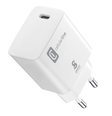 Cellularline SUPER FAST CHARGER KIT PD 25W Cargador de red USB-C de 25 W en micropack