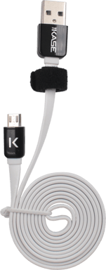 Cable plat vers Micro USB (1m) pour Android, Blanc Lumineux